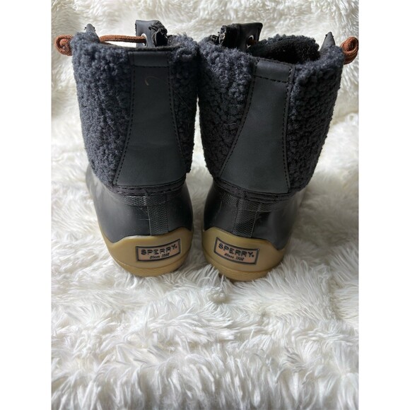 Sperry Saltwater Sherpa Duck Boots Womens 9 Navy/Black Waterproof Side Zip - Picture 6 of 8